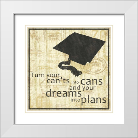 Gradutation White Modern Wood Framed Art Print with Double Matting by Gibbons, Lauren