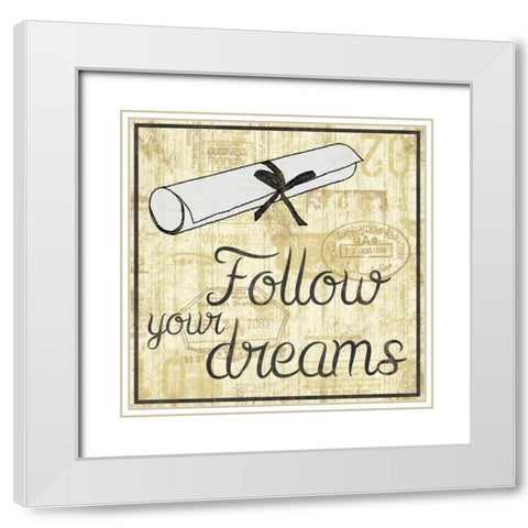Gradutation 2 White Modern Wood Framed Art Print with Double Matting by Gibbons, Lauren