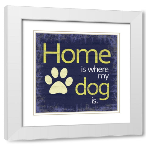 Dogs Home White Modern Wood Framed Art Print with Double Matting by Gibbons, Lauren