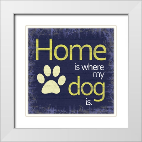 Dogs Home White Modern Wood Framed Art Print with Double Matting by Gibbons, Lauren