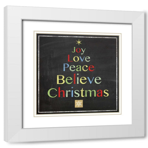 Christmas Tree Board White Modern Wood Framed Art Print with Double Matting by Gibbons, Lauren