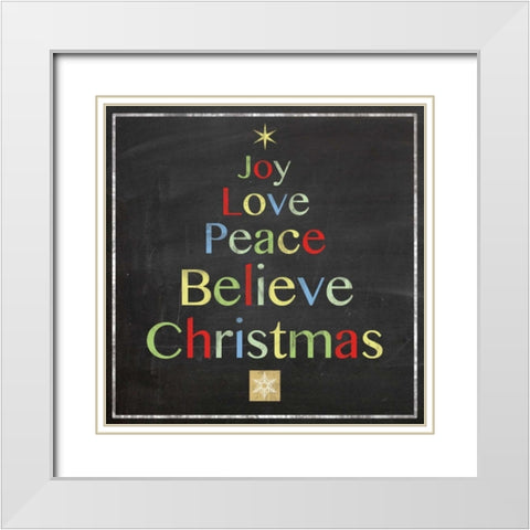 Christmas Tree Board White Modern Wood Framed Art Print with Double Matting by Gibbons, Lauren