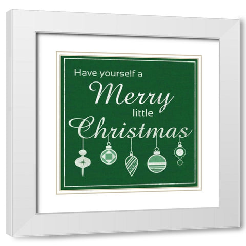 Merry Christmas White Modern Wood Framed Art Print with Double Matting by Gibbons, Lauren