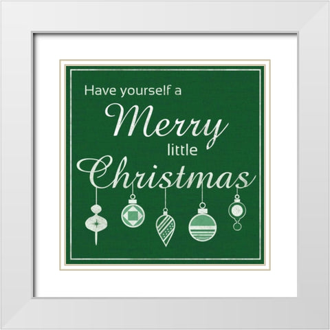 Merry Christmas White Modern Wood Framed Art Print with Double Matting by Gibbons, Lauren