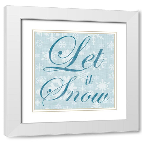 Let It Snow White Modern Wood Framed Art Print with Double Matting by Gibbons, Lauren