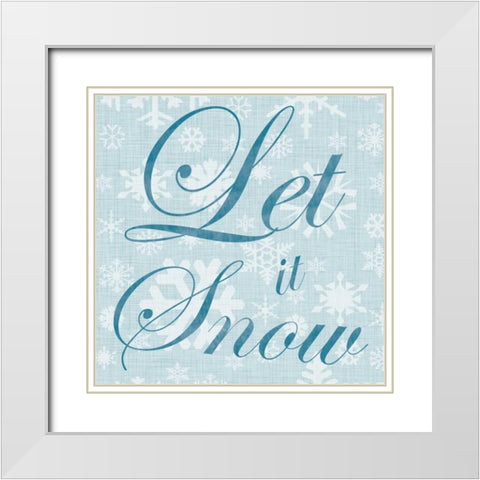 Let It Snow White Modern Wood Framed Art Print with Double Matting by Gibbons, Lauren