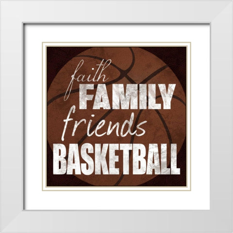 Basketball Friends White Modern Wood Framed Art Print with Double Matting by Gibbons, Lauren