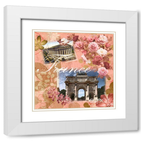 France Amour Coral White Modern Wood Framed Art Print with Double Matting by Gibbons, Lauren