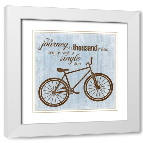 Journey Bike White Modern Wood Framed Art Print with Double Matting by Gibbons, Lauren