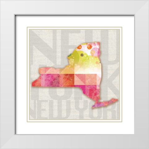 Gumdrops In New York White Modern Wood Framed Art Print with Double Matting by Gibbons, Lauren