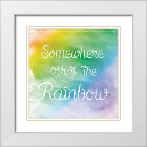 Over The Rainbow White Modern Wood Framed Art Print with Double Matting by Gibbons, Lauren