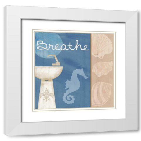 Breathe Sink White Modern Wood Framed Art Print with Double Matting by Gibbons, Lauren