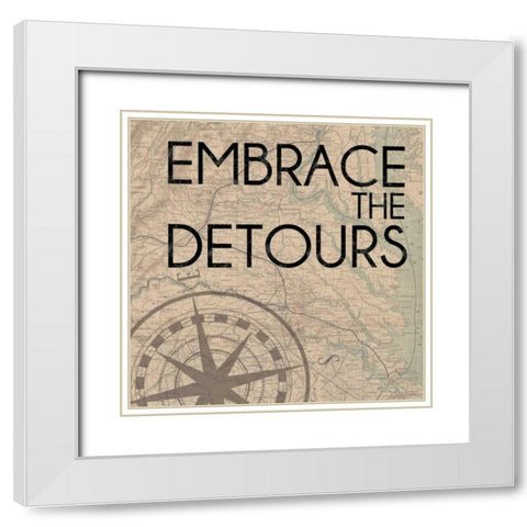 Embrace Detours White Modern Wood Framed Art Print with Double Matting by Gibbons, Lauren