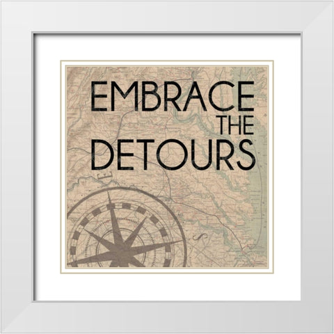 Embrace Detours White Modern Wood Framed Art Print with Double Matting by Gibbons, Lauren