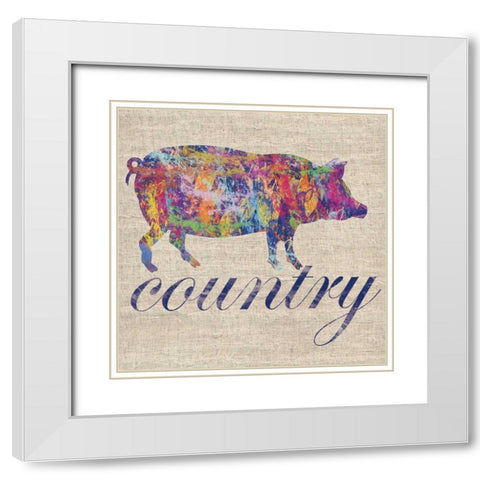 Pig Farm White Modern Wood Framed Art Print with Double Matting by Gibbons, Lauren