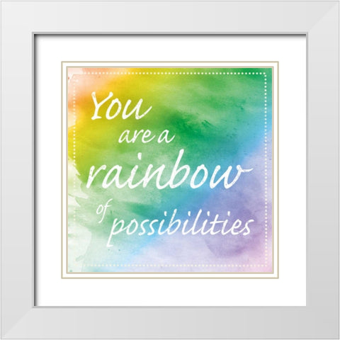 Rainbow Possibilites White Modern Wood Framed Art Print with Double Matting by Gibbons, Lauren