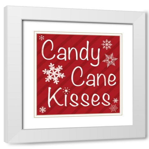 Candy Cane White Modern Wood Framed Art Print with Double Matting by Gibbons, Lauren