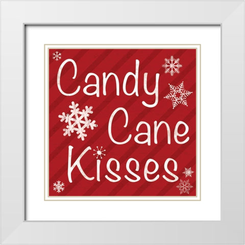 Candy Cane White Modern Wood Framed Art Print with Double Matting by Gibbons, Lauren