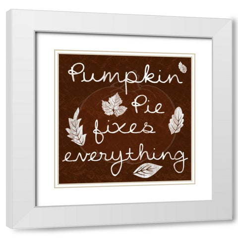 Pumpkin White Modern Wood Framed Art Print with Double Matting by Gibbons, Lauren