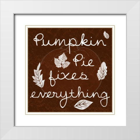 Pumpkin White Modern Wood Framed Art Print with Double Matting by Gibbons, Lauren
