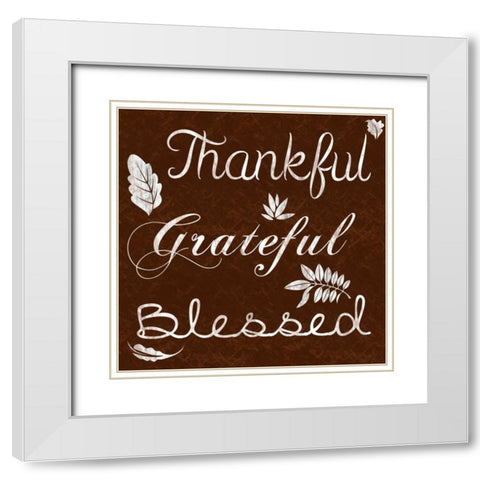 Thankful White Modern Wood Framed Art Print with Double Matting by Gibbons, Lauren