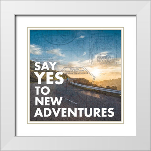 New Adventures White Modern Wood Framed Art Print with Double Matting by Gibbons, Lauren