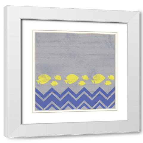 Striped Fish White Modern Wood Framed Art Print with Double Matting by Gibbons, Lauren