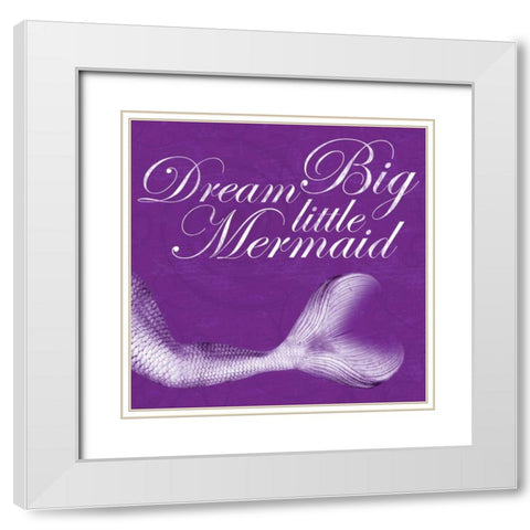 Mermaid White Modern Wood Framed Art Print with Double Matting by Gibbons, Lauren
