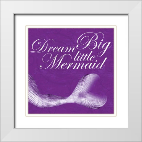 Mermaid White Modern Wood Framed Art Print with Double Matting by Gibbons, Lauren