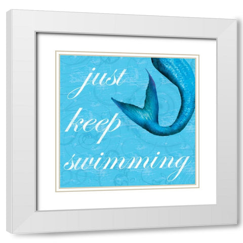 Mermaid 2 White Modern Wood Framed Art Print with Double Matting by Gibbons, Lauren