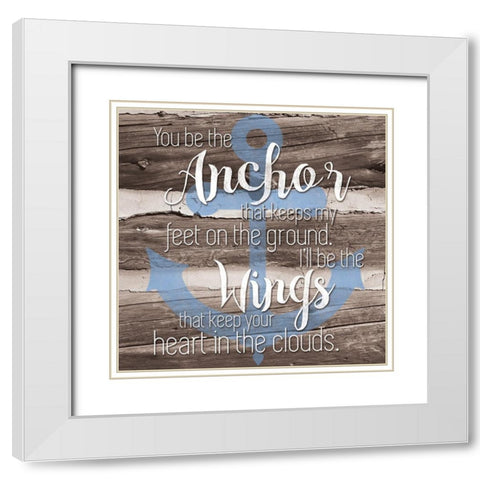 Anchor White Modern Wood Framed Art Print with Double Matting by Gibbons, Lauren