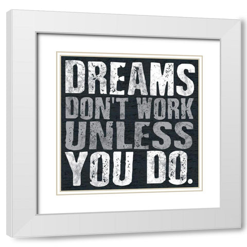 Dreams BW White Modern Wood Framed Art Print with Double Matting by Gibbons, Lauren