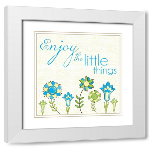 Enjoy Little Things White Modern Wood Framed Art Print with Double Matting by Gibbons, Lauren