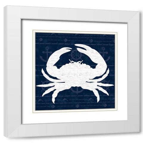 Crab 2 White Modern Wood Framed Art Print with Double Matting by Gibbons, Lauren