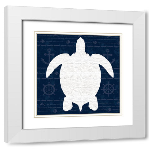 Turtle 2 White Modern Wood Framed Art Print with Double Matting by Gibbons, Lauren