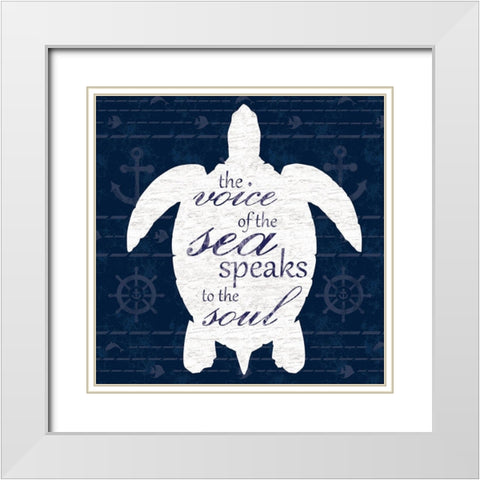 Turtle Talk White Modern Wood Framed Art Print with Double Matting by Gibbons, Lauren
