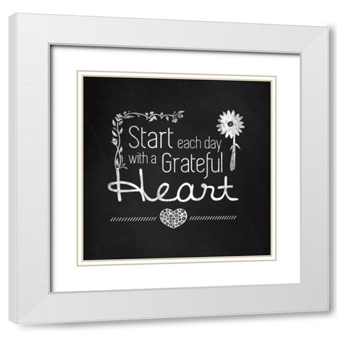 Heart White Modern Wood Framed Art Print with Double Matting by Gibbons, Lauren