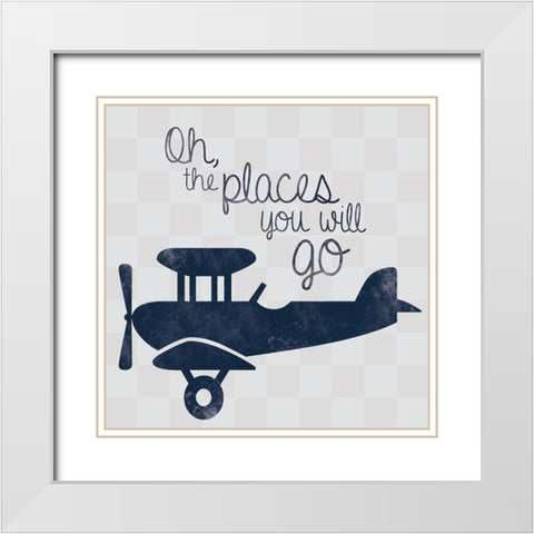 Air Plane Go White Modern Wood Framed Art Print with Double Matting by Gibbons, Lauren