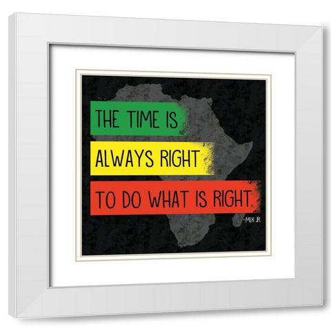 Quote 1 MLK White Modern Wood Framed Art Print with Double Matting by Gibbons, Lauren