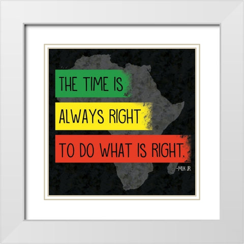 Quote 1 MLK White Modern Wood Framed Art Print with Double Matting by Gibbons, Lauren