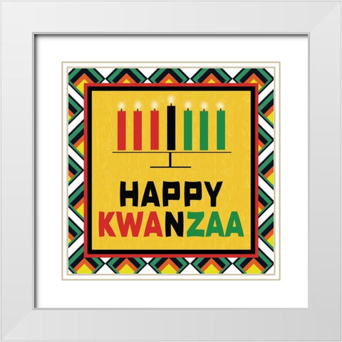 Kwanzaa White Modern Wood Framed Art Print with Double Matting by Gibbons, Lauren