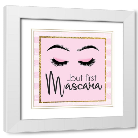 Glamour Mascara White Modern Wood Framed Art Print with Double Matting by Gibbons, Lauren