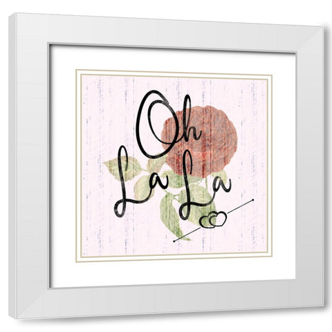 Paris La La White Modern Wood Framed Art Print with Double Matting by Gibbons, Lauren