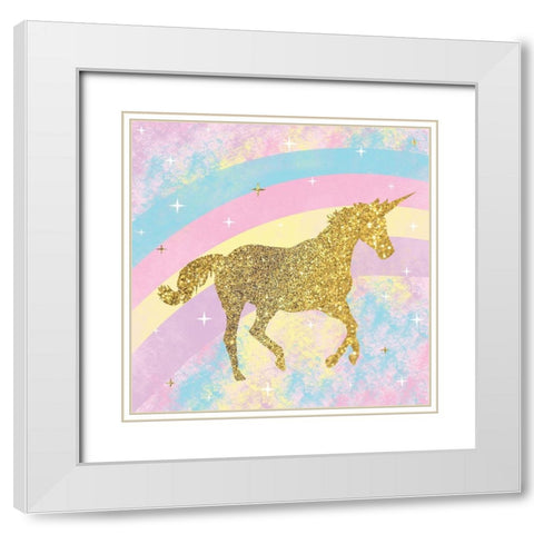 Unicorn 2 White Modern Wood Framed Art Print with Double Matting by Gibbons, Lauren
