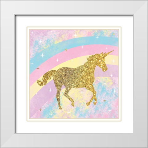 Unicorn 2 White Modern Wood Framed Art Print with Double Matting by Gibbons, Lauren