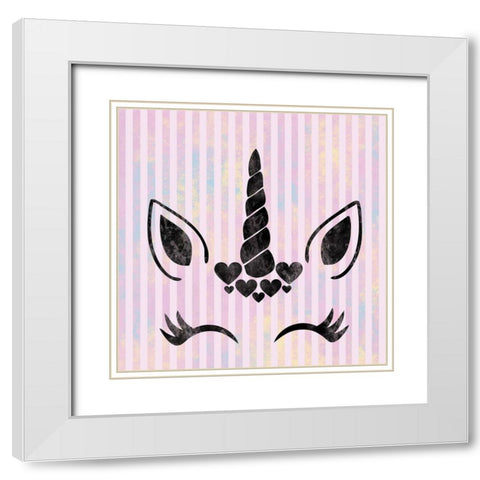 Unicorn 3 White Modern Wood Framed Art Print with Double Matting by Gibbons, Lauren