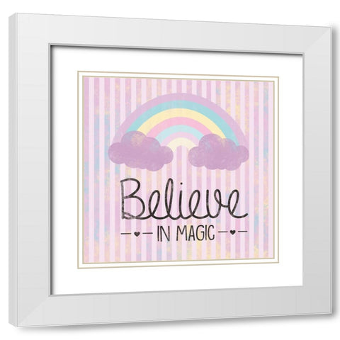 Unicorn 4 White Modern Wood Framed Art Print with Double Matting by Gibbons, Lauren