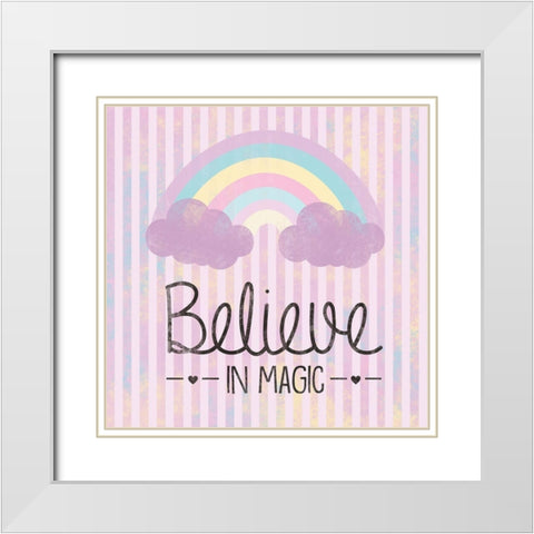 Unicorn 4 White Modern Wood Framed Art Print with Double Matting by Gibbons, Lauren