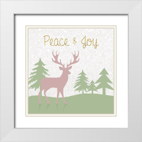 Peaceful Stag White Modern Wood Framed Art Print with Double Matting by Gibbons, Lauren