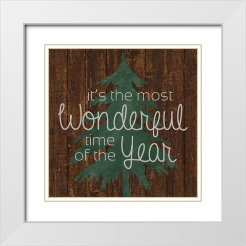 Wonderful Tree White Modern Wood Framed Art Print with Double Matting by Gibbons, Lauren